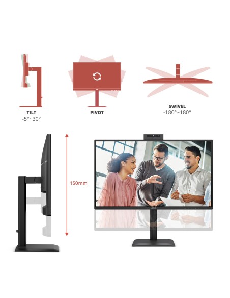 AOC Q27E4CW Monitor PC 68,6 cm (27") 2560 x 1440 Pixel Quad HD LCD Nero