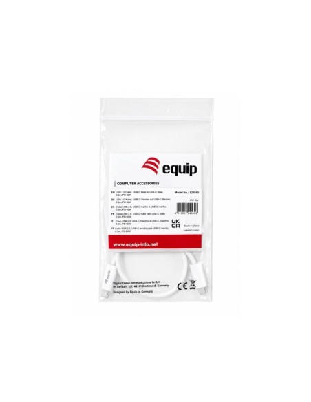 Equip 128840 cavo USB USB 2.0 0,3 m USB C 0,48 Gbit s 60 W Bianco