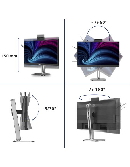 Philips Serie 4000 24B2U4301H 00 Monitor PC 60,5 cm (23.8") 1920 x 1080 Pixel Full HD LCD Grigio