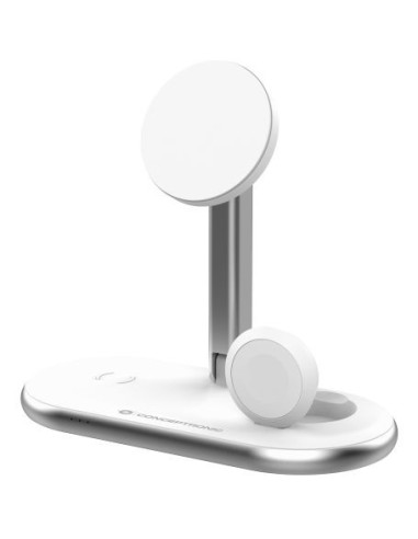 Conceptronic GORGON05W Caricabatterie per dispositivi mobili Smartphone, Orologio intelligente Bianco USB Carica wireless