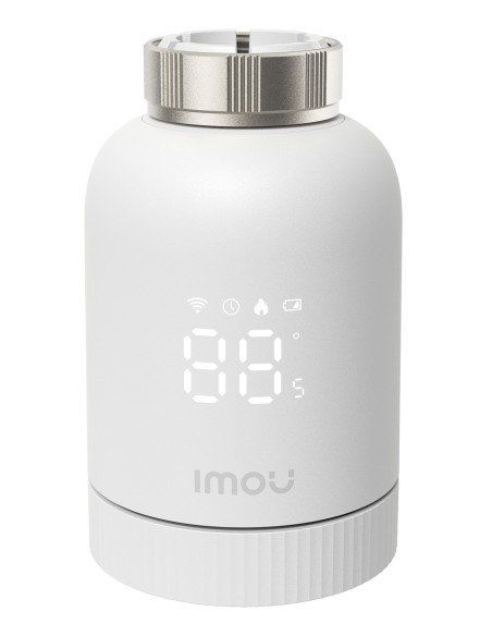 Imou TRV1 Kit. Comprende hub ZG2-EU e valvola TRV1 con 6 adattatori di montaggio, rilevamento finestra aperta, protezione