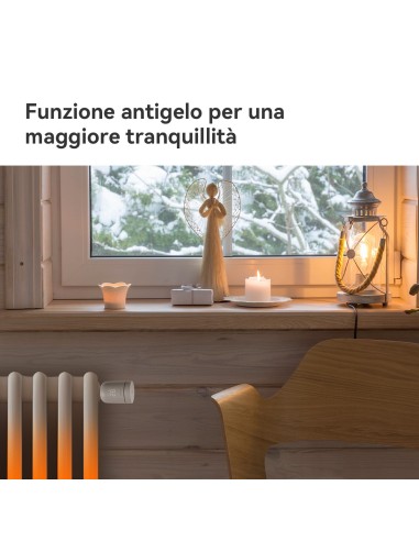 Imou TRV1 Kit. Comprende hub ZG2-EU e valvola TRV1 con 6 adattatori di montaggio, rilevamento finestra aperta, protezione
