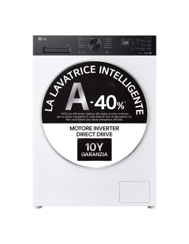 LG F4NX5011TKB Lavatrice Intelligente 11 kg Classe A-40% Bianco Nero