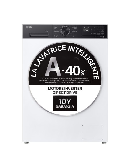 LG F4NX5011TKB Lavatrice Intelligente 11 kg Classe A-40% Bianco Nero