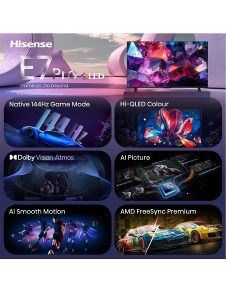 Hisense 50E7S PRO 127 cm (50") 4K Ultra HD Smart TV Wi-Fi Nero 350 cd m²