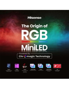 Hisense Smart TV RGB MiniLED 170Hz 65" 4K 65UR9S, Schermo Anti-Riflesso, 100% BT2020, Dolby Atmos 4.1.2 By Devialet, Dolby 2