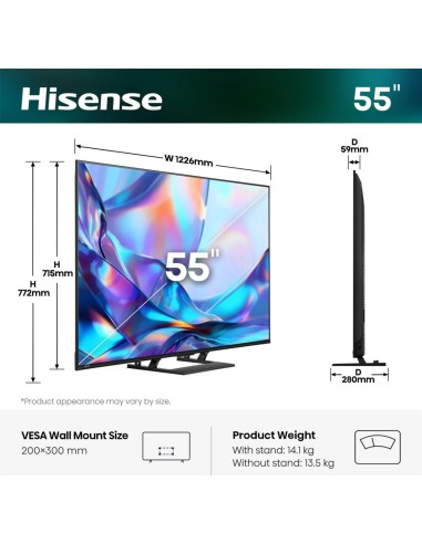 Hisense 55A79S TV 139,7 cm (55") 4K Ultra HD Smart TV Wi-Fi Nero