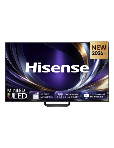 Hisense Smart TV MiniLED 165Hz 55" 4K 55U7S PRO, Schermo Anti-Riflesso, Dolby Atmos 2.1.2 By Devialet, VIDAA OS, Dolby Vision