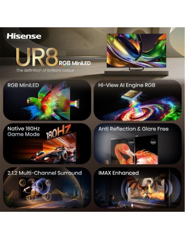 Hisense 55UR8S 139,7 cm (55") 4K Ultra HD Smart TV Wi-Fi Nero