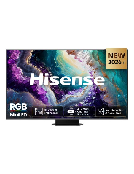 Hisense Smart TV RGB MiniLED 180Hz 85" 4K 85UR9S, Schermo Anti-Riflesso, 100% BT2020, Dolby Atmos 4.1.2 By Devialet, Dolby