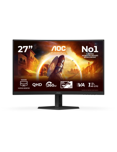 AOC G4 CQ27G4ZE Monitor PC 68,6 cm (27") 2560 x 1440 Pixel Quad HD LCD Nero, Rosso