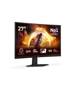 AOC G4 CQ27G4ZE Monitor PC 68,6 cm (27") 2560 x 1440 Pixel Quad HD LCD Nero, Rosso 2