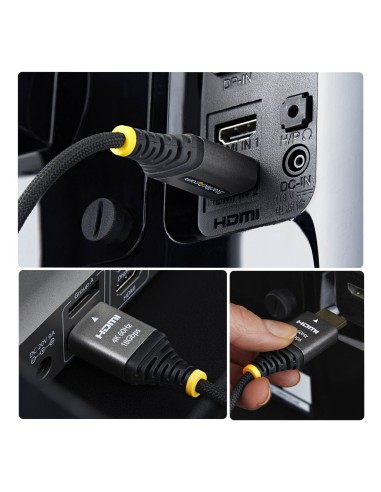 StarTech.com Cavo HDMI High Speed Premium Certificato da 3 m, Ultra Flessibile, 4K 60Hz 1440p 144Hz, HDR10 ARC, 18Gbps, Cavo