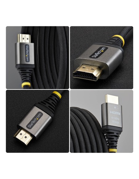 StarTech.com Cavo HDMI High Speed Premium Certificato da 3 m, Ultra Flessibile, 4K 60Hz 1440p 144Hz, HDR10 ARC, 18Gbps, Cavo