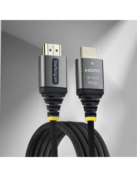 StarTech.com Cavo HDMI High Speed Premium Certificato da 1 m, Ultra Flessibile, 4K 60Hz 1440p 144Hz, HDR10 ARC, 18Gbps, Cavo