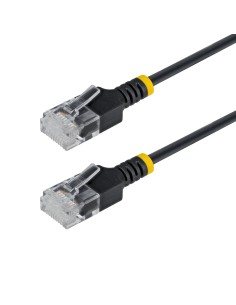 StarTech.com Cavo Ethernet Cat6A Ultra Slim da 80 cm Nero, UTP, Rame Puro 34AWG, Cavo di Rete Patch RJ45 Ultra Sottile, Testato