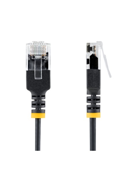 StarTech.com Cavo Ethernet Cat6A Ultra Slim da 80 cm Nero, UTP, Rame Puro 34AWG, Cavo di Rete Patch RJ45 Ultra Sottile, Testato