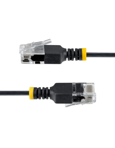 StarTech.com Cavo Ethernet Cat6A Ultra Slim da 80 cm Nero, UTP, Rame Puro 34AWG, Cavo di Rete Patch RJ45 Ultra Sottile, Testato