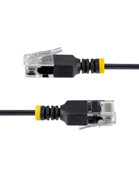 StarTech.com Cavo Ethernet Cat6A Ultra Slim da 80 cm Nero, UTP, Rame Puro 34AWG, Cavo di Rete Patch RJ45 Ultra Sottile, Testato