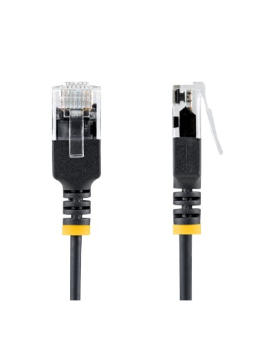 StarTech.com Cavo Ethernet Cat6A Ultra Slim da 15 cm Nero, UTP, Rame Puro 34AWG, Cavo di Rete Patch RJ45 Ultra Sottile, Testato