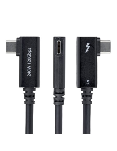 StarTech.com Cavo Thunderbolt 5 ad angolo retto da 80 cm, 80 Gbps (fino a 120 Gbps), PD 240 W, 8K 60Hz, Cavo Thunderbolt