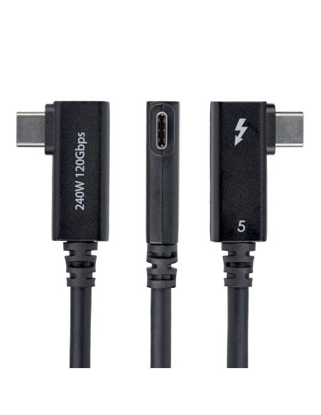 StarTech.com Cavo Thunderbolt 5 ad angolo retto da 80 cm, 80 Gbps (fino a 120 Gbps), PD 240 W, 8K 60Hz, Cavo Thunderbolt