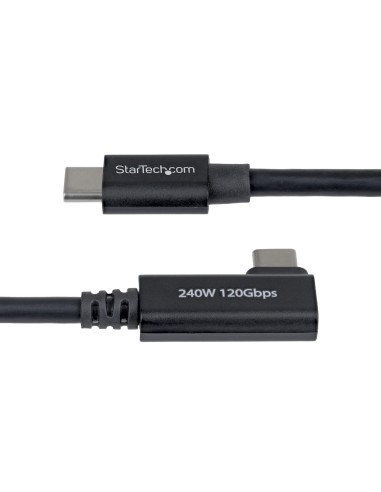 StarTech.com Cavo Thunderbolt 5 ad angolo retto da 80 cm, 80 Gbps (fino a 120 Gbps), PD 240 W, 8K 60Hz, Cavo Thunderbolt
