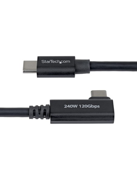 StarTech.com Cavo Thunderbolt 5 ad angolo retto da 80 cm, 80 Gbps (fino a 120 Gbps), PD 240 W, 8K 60Hz, Cavo Thunderbolt