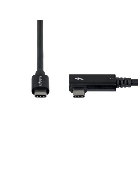 StarTech.com Cavo Thunderbolt 5 ad angolo retto da 80 cm, 80 Gbps (fino a 120 Gbps), PD 240 W, 8K 60Hz, Cavo Thunderbolt