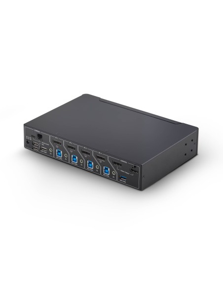 StarTech.com KVM DisplayPort a 4 Porte con Mouse Roaming e Multi-View   Picture-in-Picture, 4K 60Hz, Hub USB 3.0 5Gbps,