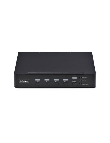 StarTech.com KVM DisplayPort a 4 Porte con Mouse Roaming e Multi-View   Picture-in-Picture, 4K 60Hz, Hub USB 3.0 5Gbps,