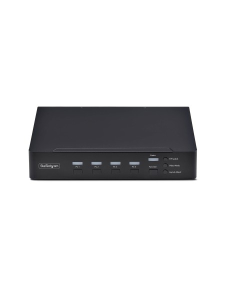 StarTech.com KVM DisplayPort a 4 Porte con Mouse Roaming e Multi-View   Picture-in-Picture, 4K 60Hz, Hub USB 3.0 5Gbps,