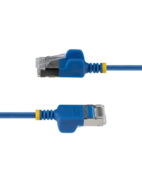StarTech.com Cavo Ethernet CAT6a Ultra Sottile da 50 cm Blu, Snagless, FTP in Rame Puro 34AWG, Cavo Patch RJ45 Sottile, Testato
