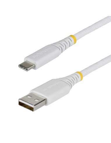StarTech.com Cavo di Ricarica USB-A a USB-C da 1m Bianco, 15W (3A), Guaina con Doppio Strato Intrecciato in Nylon TPE, Robusto