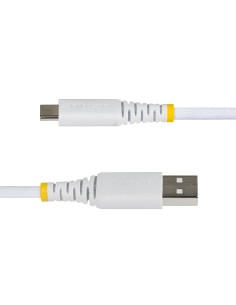 StarTech.com Cavo di Ricarica USB-A a USB-C da 1m Bianco, 15W (3A), Guaina con Doppio Strato Intrecciato in Nylon TPE, Robusto 2