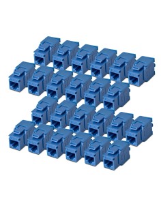 StarTech.com Connettore Keystone RJ45 Cat6 UTP, Confezione da 24 Prese Ethernet per Scatola a Muro, Terminazione a 180° Blu