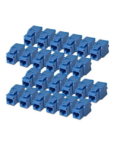 StarTech.com Connettore Keystone RJ45 Cat6 UTP, Confezione da 24 Prese Ethernet per Scatola a Muro, Terminazione a 180° Blu