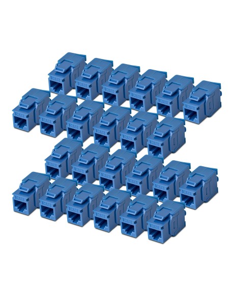 StarTech.com Connettore Keystone RJ45 Cat6 UTP, Confezione da 24 Prese Ethernet per Scatola a Muro, Terminazione a 180° Blu