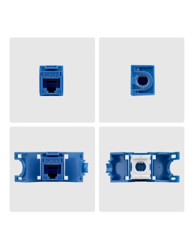 StarTech.com Connettore Keystone RJ45 Cat6 UTP, Confezione da 24 Prese Ethernet per Scatola a Muro, Terminazione a 180° Blu