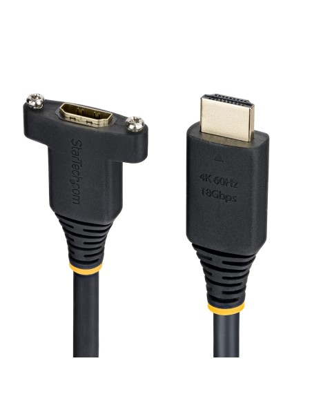StarTech.com Cavo HDMI da Pannello 1 m, Prolunga High Speed, 4K 60Hz 1440p 144Hz, Adattatore Maschio Femmina da Pannello