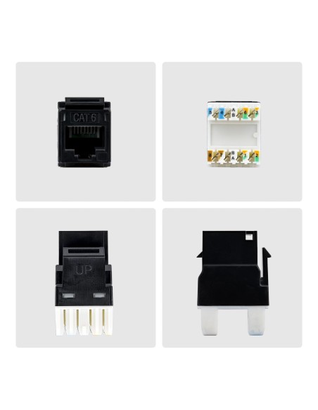 StarTech.com Connettore Keystone RJ45 Cat6 UTP, Confezione da 24 Prese Ethernet per Scatola a Muro, Terminazione 110 Punch Down
