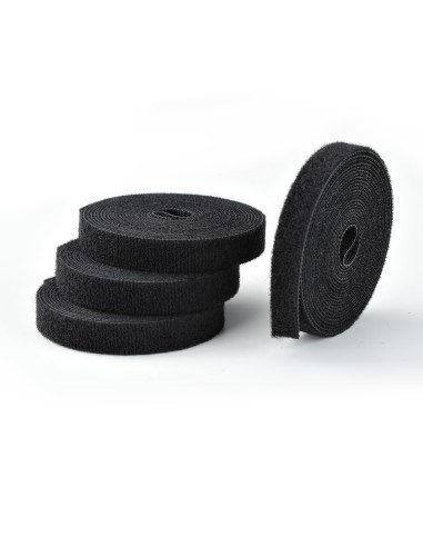 StarTech.com 4 Rotoli di Nastro a Strappo da 4,6 m, Larghezza 12,7 mm, Nero, Fascette per Cavi Riutilizzabili Tagliabili a