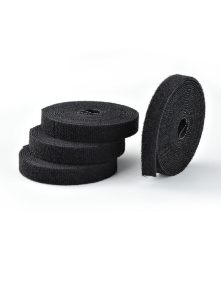 StarTech.com 4 Rotoli di Nastro a Strappo da 4,6 m, Larghezza 12,7 mm, Nero, Fascette per Cavi Riutilizzabili Tagliabili a