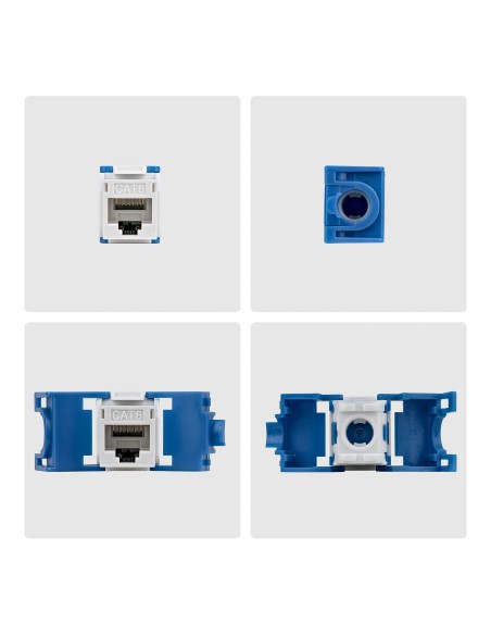 StarTech.com Connettore Keystone RJ45 Cat6 UTP, Confezione da 24 Prese Ethernet per Scatola a Muro, Terminazione a 180° Bianco