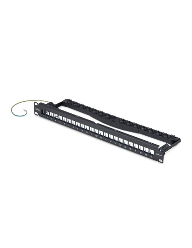 StarTech.com Patch Panel Vuoto a 24 Porte 1U, Pannello Patch per Connettori Keystone RJ45 STP Cat6 con Barra di Gestione Cavi,
