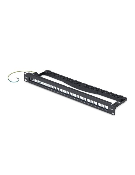 StarTech.com Patch Panel Vuoto a 24 Porte 1U, Pannello Patch per Connettori Keystone RJ45 STP Cat6 con Barra di Gestione Cavi,