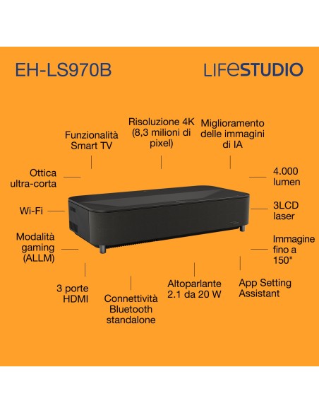 Epson Lifestudio Grand EH-LS970B - Nero metallizzato