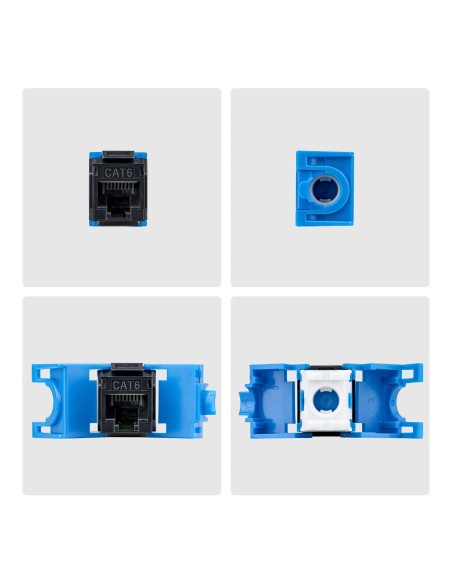 StarTech.com Connettore Keystone RJ45 Cat6 UTP, Confezione da 24 Prese Ethernet per Scatola a Muro, Terminazione a 180° Nero