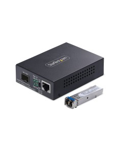 StarTech.com Media Converter Fibra LC Monomodale (SM) per reti Gigabit 10 100 1000, Standalone, RJ45 a fibra LC, 40 km, TAA