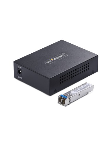 StarTech.com Media Converter Fibra LC Monomodale (SM) per reti Gigabit 10 100 1000, Standalone, RJ45 a fibra LC, 40 km, TAA